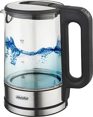 Zdjęcie produktu dla Mesko | Czajnik | MS 1301b | Elektryczny | 1850 W | 1,7 L | Szkło/stal nierdzewna | Podstawa obrotowa 360° | Czarny