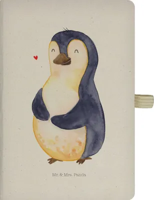 Produktbild von Mr. & Mrs. Panda notizbuch Pinguin Diät - Transparent - Geschenk, Notizheft, Abnehmen, kariertes, Motivation, Journal, Kladde, Adressbuch, Gewicht