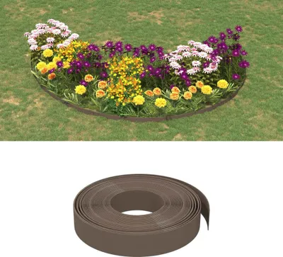 Produktbild von The Living Store Rasenkanten 4 Stk. Braun 10 m 10 cm Polyethylen