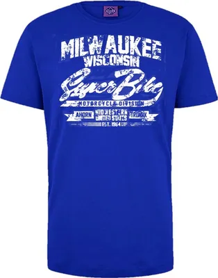 Produktbild von Übergrößen T-Shirt Milwaukee weiß AHORN SPORTSWEAR Royalblau 5XL