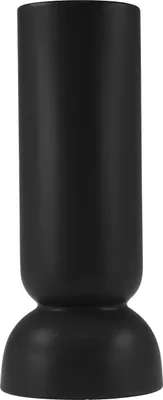 Produktbild von Keramik Vase Schwarz Modern Oval Tischdeko Ø11cm H25,5cm für Kunstblumen
