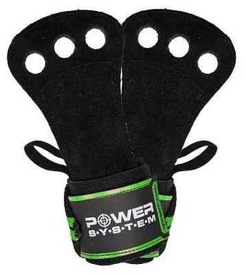 Produktbild von Power-System Crossfit Grips mit Handgelenkstabilisierung Leder Grün