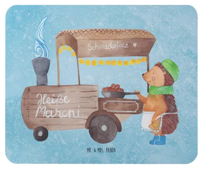 Produktbild von Mr. & Mrs. Panda Mousepad Igel Maronen - Eisblau - Geschenk, mausteppich, Weihnachten, Mouse Pad, Weihnachtsmarkt, Duft, mauspad laptop, Kastanien, mousematte