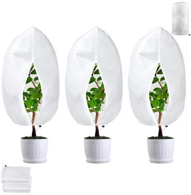 Immagine prodotto di Set di 3 coperture invernali per piante in vaso, 80×120 cm, con cerniera e cordino