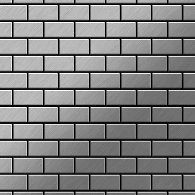 Produktbild von Mosaik Fliese massiv Metall Edelstahl gebürstet grau 1,6mm stark House-S-S-B