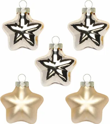 Produktbild von Christbaumschmuck Sterne 4cm Glas 8 Stück - Brokatgold