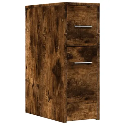 Produktbild von vidaXL Badschrank Schmal mit Rollen Räuchereiche Holzwerkstoff