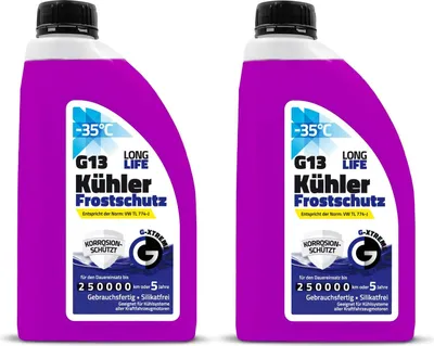 Produktbild von Gamix Hochwertige Autochemikalien | Kühlerfrostschutz G13 | Kühlflüssigkeit 5 Jahre bis -35°C | Gebrauchsfertig Kühlmittel Auto | 2 x 1L