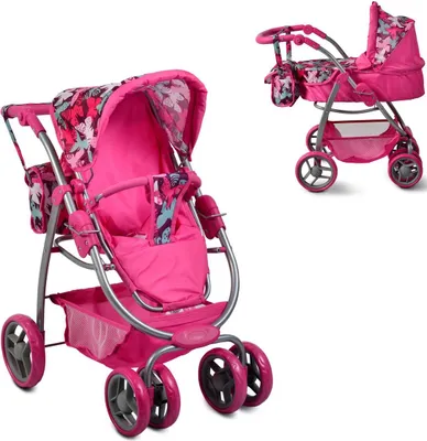 Produktbild von Puppenbuggy, Puppenwagen Sweet Hard 9662, Winterkorb, Tasche, einstellbare Höhe