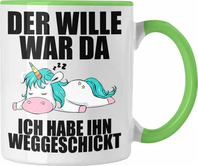 Produktbild von Trendation - Tasse mit Sprüch Kollegin Mitarbeiter Geschenk Arbeitskollege Einhorn (Grün)