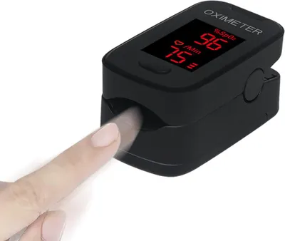 Obrázok produktu pre Pulz krvi Hladina kyslíka Fingertip Saturation Monitor SPO2 Finger Oximeter Čierna batéria