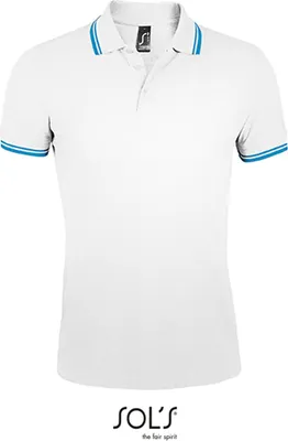 Immagine prodotto di SOLs 00577 | Polo da uomo Pasadena - Colore: Bianco/Acqua - Taglia: S