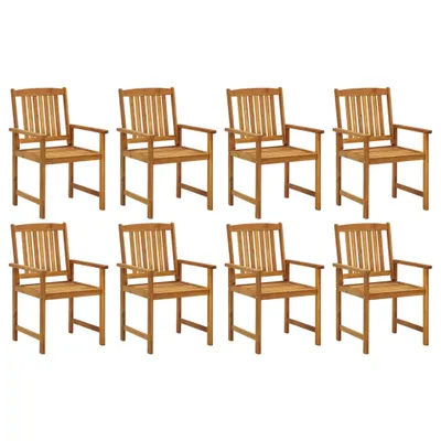 Productafbeelding van Tuinstoelen met kussens, 8 stuks, gemaakt van massief acaciahout