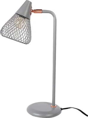 Zdjęcie produktu dla Lampa stołowa Rabalux Fanny E14, metal szary/różowe złoto, wysokość 46 cm