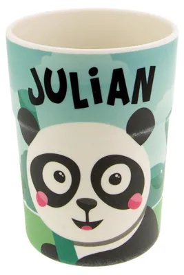 Produktbild von Bunter personalisierter Namens Kinderbecher mit Namen Julian