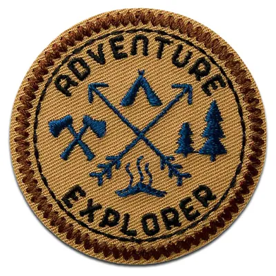 Immagine prodotto di Adventure Explorer - Toppe, decalcomanie da stirare, applicazioni, toppe, toppe da ricamo, da stirare, dimensioni: 5,3 x 5,3 cm