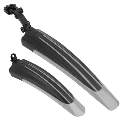Productafbeelding van Fiets spatborden set, voor en achter, universeel, 20-27 inch, grijs