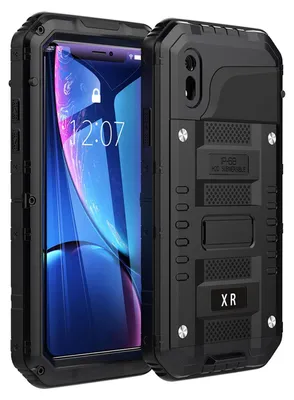 Obrázek produktu pro Cadorabo pouzdro pro Apple iPhone XR v černé barvě Robustní 360° ochrana displeje Outdoor Heavy Duty Protective Case