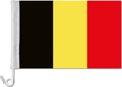Produktbild von Autofahne Belgien mit stabilem Halter und doppelten Sicherheitsnähten