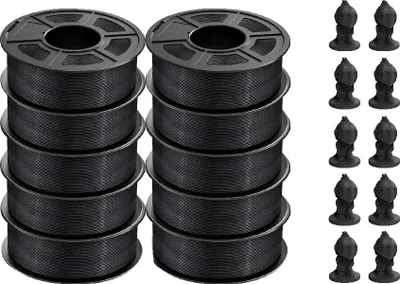 Obrázek produktu pro vlákno pro 3D tiskárny, průměr 1,75 mm, vhodné pro většinu FDM tiskáren, PLA černá 10 rolí
