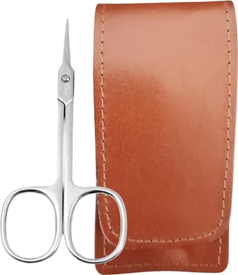 Produktbild von Solingen Turmspitze Schere mit Echt-Leder Etui – Germany Braun