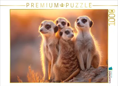 Produktbild von CALVENDO Puzzle Ein Motiv aus dem Kalender Die Welt der Erdmännchen | 1000 Teile Lege-Größe 64x48cm Foto-Puzzle für glückliche Stunden