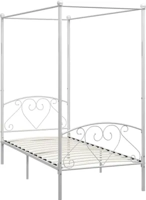 Produktbild von vidaXL Himmelbett-Gestell Weiß Metall 120 x 200 cm