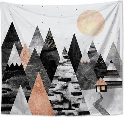 Obrázok produktu pre 130 cm x 150 cm Západ slnka gobelín Strom gobelín tkanina stena tkanina Hora stena visí psychedelické príroda krajina tapisérie dekorácie pre spálňu obývacia izba, farba 22