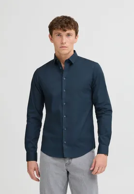 Produktbild von CASUAL FRIDAY CFPalle Slim Fit Shirt Herren Business Hemd Herrenhemd unifarben mit Kentkragen