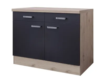 Produktbild von Küchenunterschrank - 100 cm breit - Anthrazit San Remo Eiche – Lino