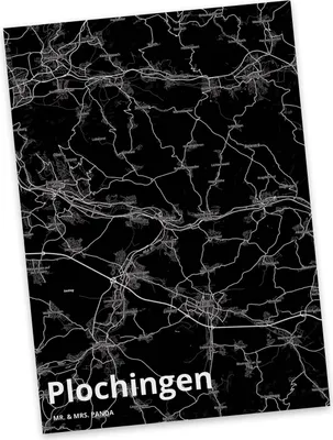 Produktbild von Mr. & Mrs. Panda Postkarte Plochingen - Geschenk, Grußkarte, Fotokarte, Stadt Dorf Karte Landkarte Map Stadtplan, Ansichtskarten, Postkarten, Ansichtskarte
