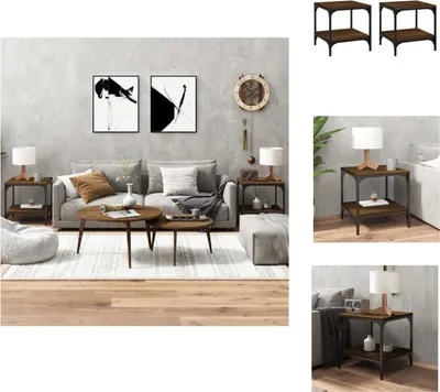 Produktbild von vidaXL Beistelltische 2 Stk. Braun Eiche 40x40x40 cm Holzwerkstoff -  Couchtische