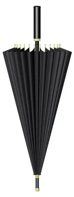Produktbild von Gerader Stockschirm mit langem Griff, 24 Rippen, automatisch, windfest, schwarz
