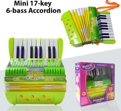 Zdjęcie produktu dla Mini 17-klawiszowy 6-klawiszowy akordeon basowy Materiał ABS z klamrą Instrument muzyczny dla początkujących Prezent świąteczny Lekki akordeon guzikowy Koordynacja ręka-oko Występ sceniczny