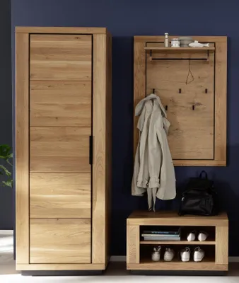 Produktbild von Garderoben-Set >Greno< (3-teilig) Massivholzfront - Teilmassiv - 150x200,5x40 (BxHxT)