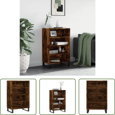 Zdjęcie produktu dla The Living Store Highboard dąb wędzony 57x35x90 cm materiał drewnopochodny