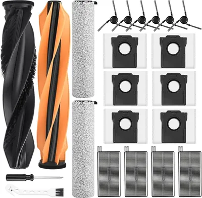 Produktbild von 22 Stück Zubehör Set für Dreame Aqua10 Ultra Roller Complete Saugroboter, 2 Hauptbürste, 6 Staubbeutel, 2 Wischwalze, 4 Filter, 6 Seitenbürsten, 1 Reinigungsbürste, 1 Schraubendreher