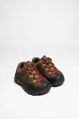 Produktbild von Keen Pagosa Low WP Kids Cascade Brown/Red Dahlia /Kinder /Wanderschuhe /Wasserdicht /Atmungsaktiv