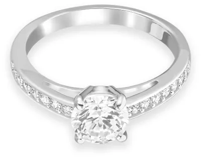 Produktbild von Swarovski Attract Round Ring, Rhodinierter Damenring mit Funkelnden Swarovski Kr