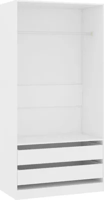 Image de vidaXL Armoire blanche 100×50×200 cm panneau de particules