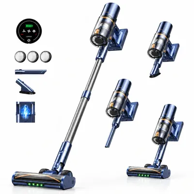 Produktbild von Laresar V11 Akku-Staubsauger, Kabelloser Stielstaubsauger 190 AW, 90 Min-LED-Touchscreen, Stauberkennung, 99,99 % Filtration, selbststehendes Design