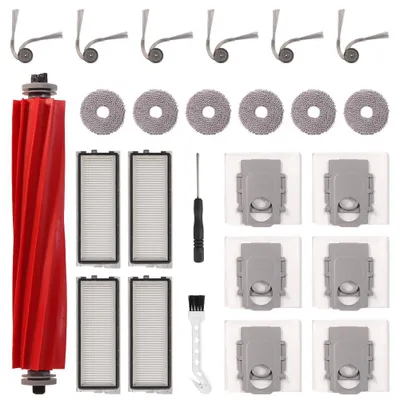 Zubehörset 26-teilig für Roborock QV35, 2 Rollbürsten, 4 Filter, 6 Seitenbürsten