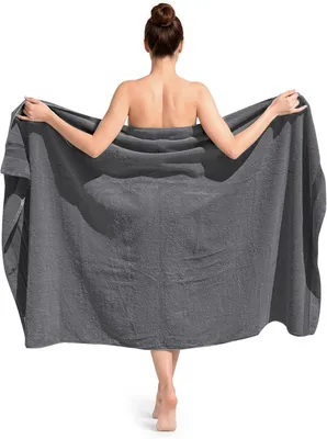 Produktbild von Badhandtuch, 100 x 180 cm, 100% Baumwolle, grau, für Sauna und Strand