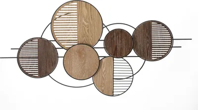 Immagine prodotto di Pannello decorativo da parete in legno metallo boho chic 134x69cm Woody