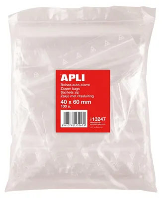 Produktbild von Druckverschlussbeutel Zip-Beutel - 40 x 60 mm - 100 Stück - Transparent - Für Lebensmittel