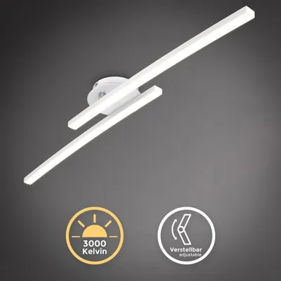 Produktbild von Deckenlampe 57,5x12 cm - 12W, 1300lm, LED, warmweiß, weiß