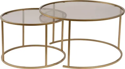 Produktbild von Aedion - Couchtisch, 80x80x43h cm Goldbronze, 2er-Set
