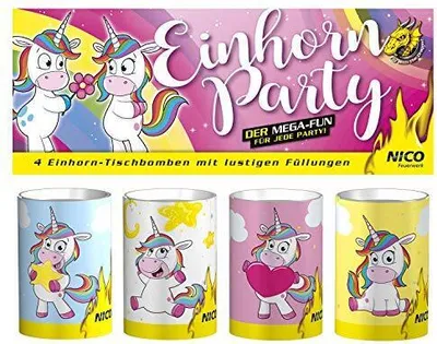 Produktbild von Tischfeuerwerk Einhorn Party 4er Beutel