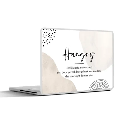 Produktbild von MuchoWow® Laptop Aufkleber Sticker Cover Hungrig - Sprichwörter - Definition von hungrig - Wörterbuch - Zitate 30x22 cm - Laptop-Sticker