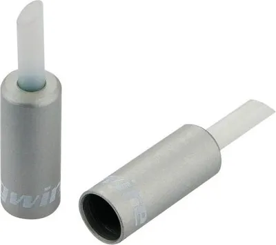 Zdjęcie produktu dla Podkładki Jagwire z wyściółką – hamulec 5 mm – stop (50 sztuk) – srebrne
